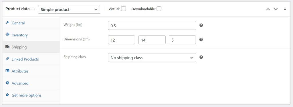 Shipping Tab