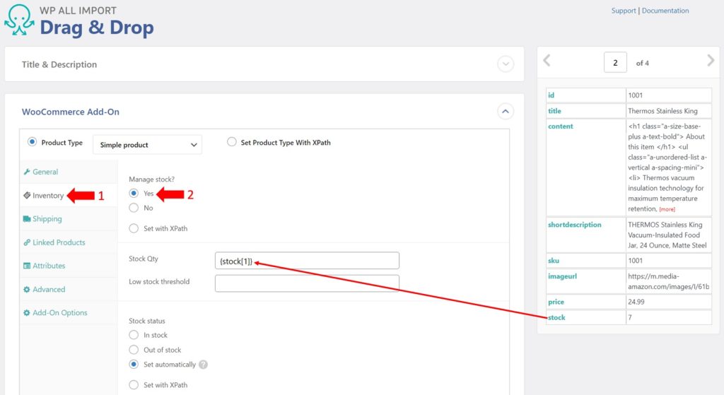 Add New WooCommerce Simple Products Drag and Drop WC Inventory