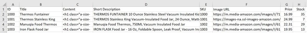 Add New WooCommerce Simple Products Spreadsheet