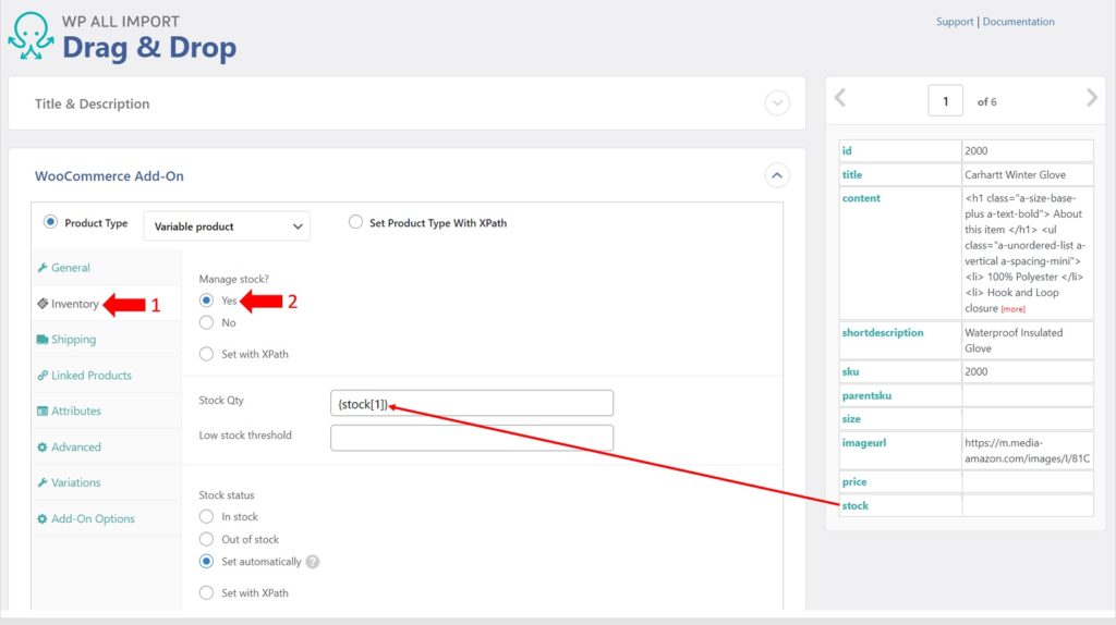 Add New WooCommerce Varialbe Products Drag and Drop WC Inventory