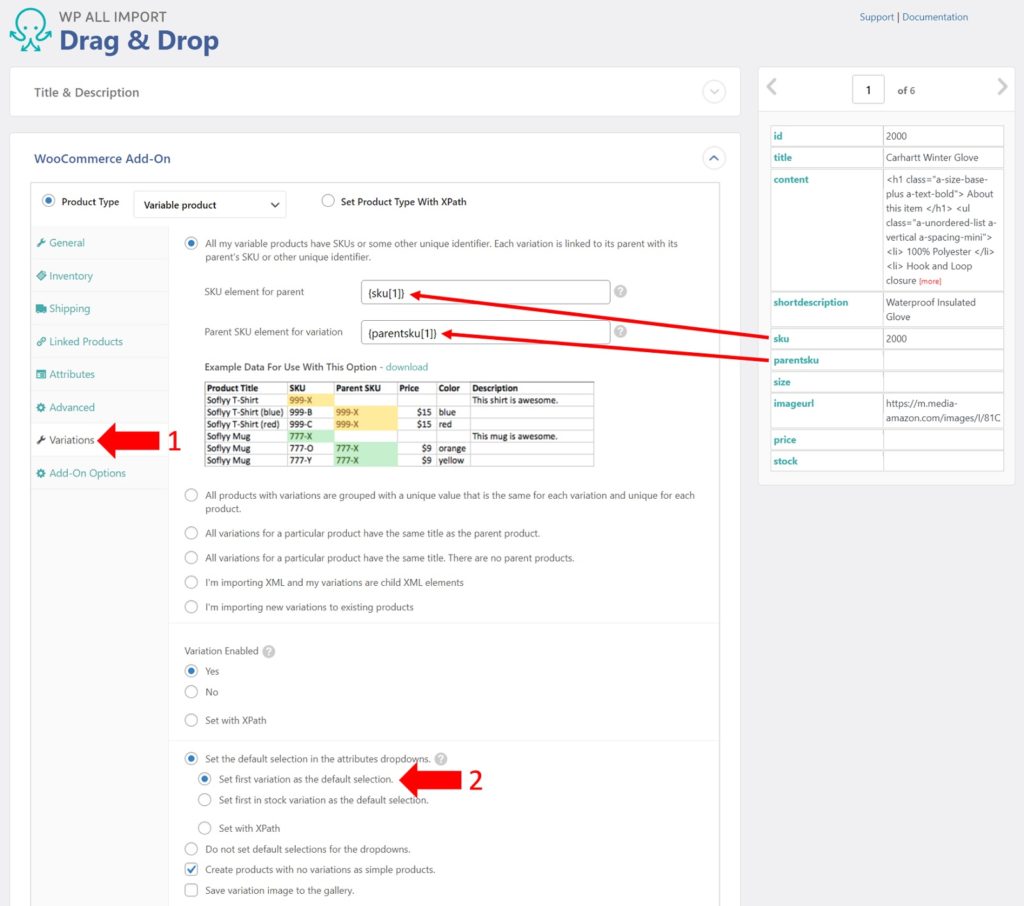 Add New WooCommerce Varialbe Products Drag and Drop WC Variations