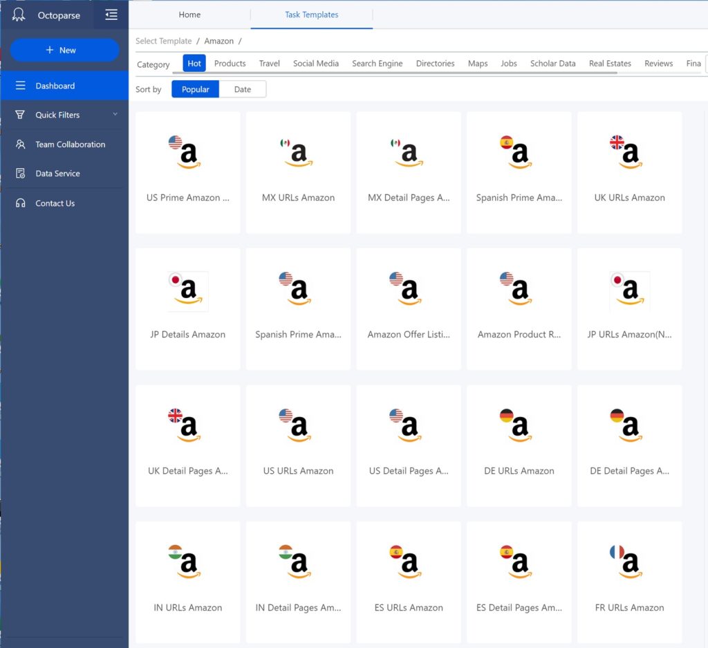 Amazon Web Scraping Templates