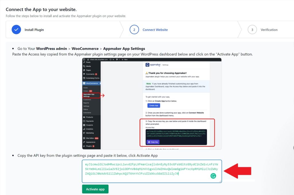 Appmaker Connect App to Website