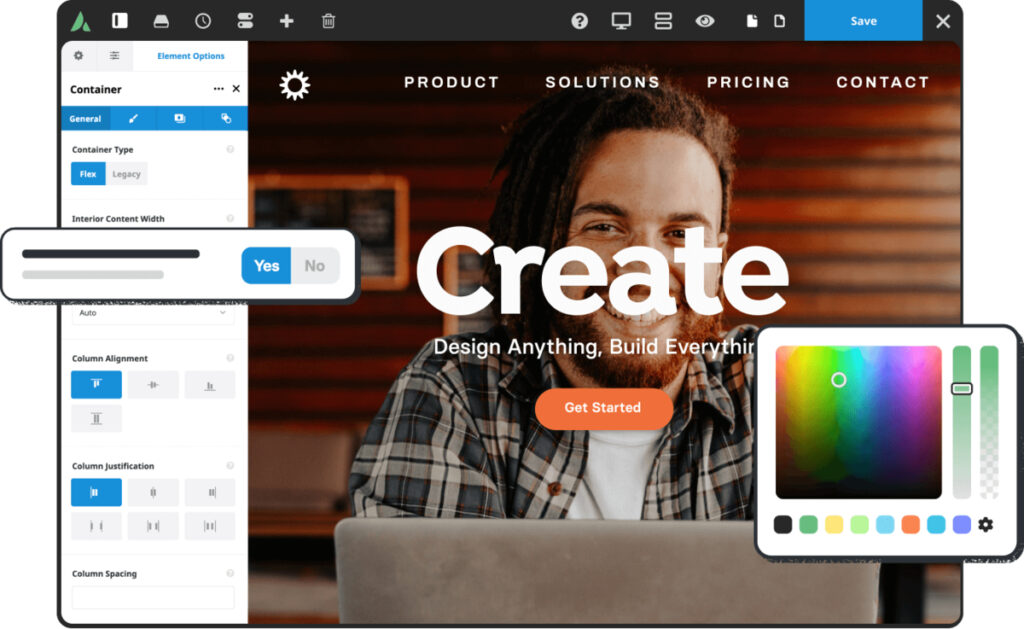 Avada interface