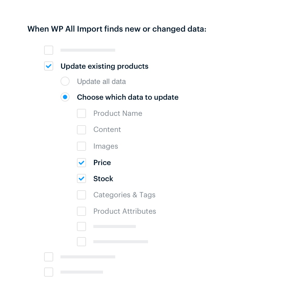 WP All Import configuration options for bulk editing WordPress data