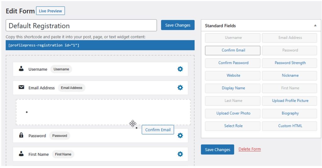 Custom WordPress Registration Confirm Email