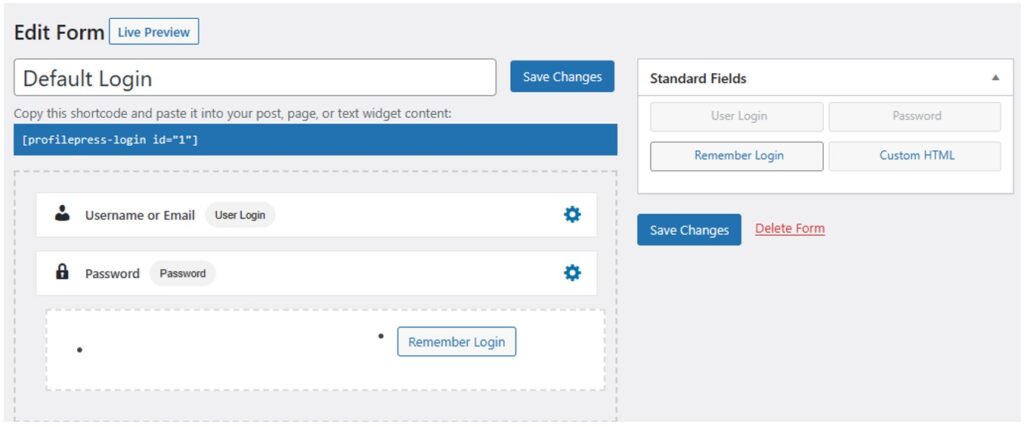 Custom WordPress Registration Edit Login Form 4