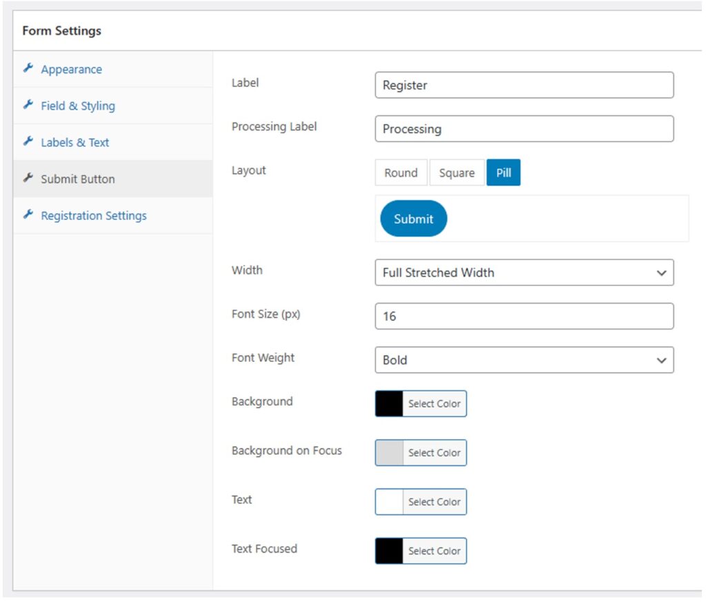 Custom WordPress Registration Form Settings 4