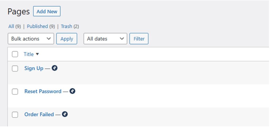 Custom-WordPress-Registration-Pages-List