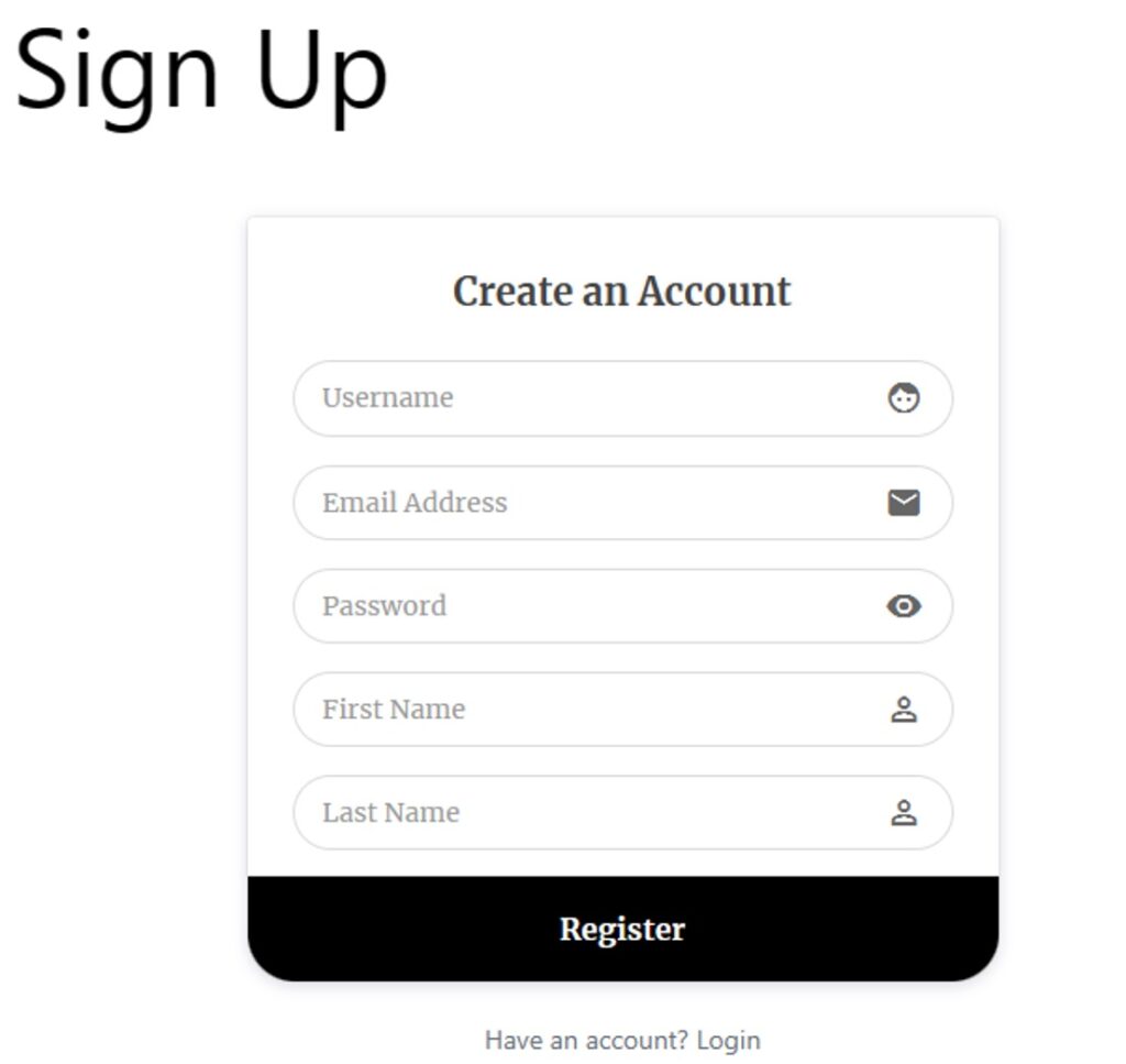 Custom WordPress Registration Sign Up Page
