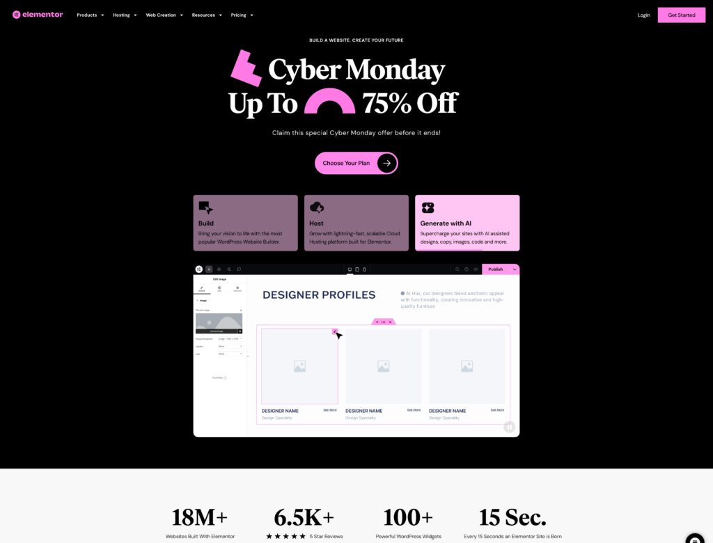 Elementor homepage