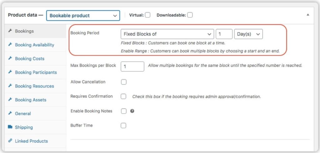 Fixed Blocks Bookings Setup