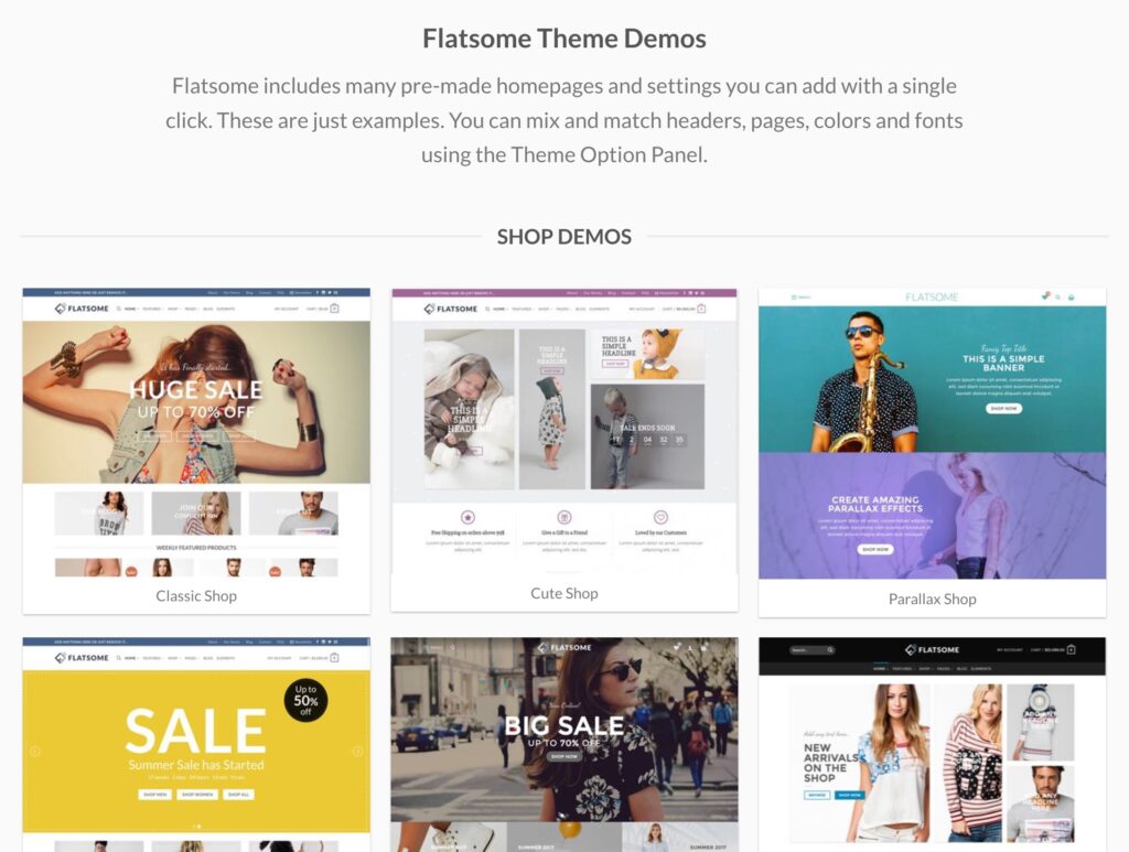 Flatsome theme demos