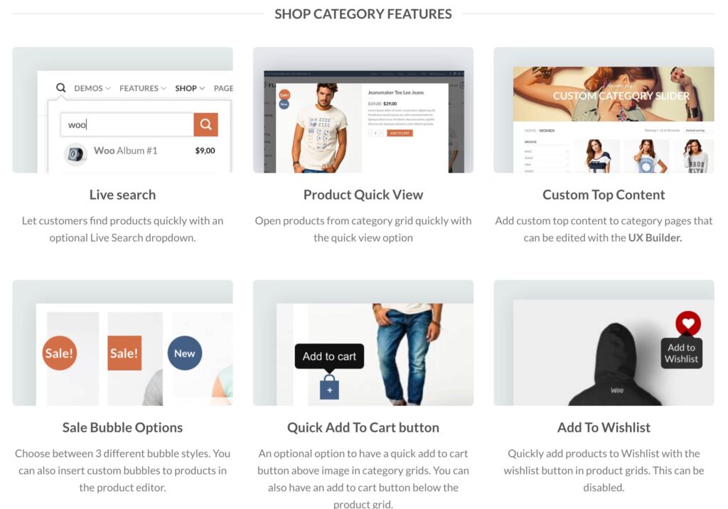 Flatsome WooCommerce features