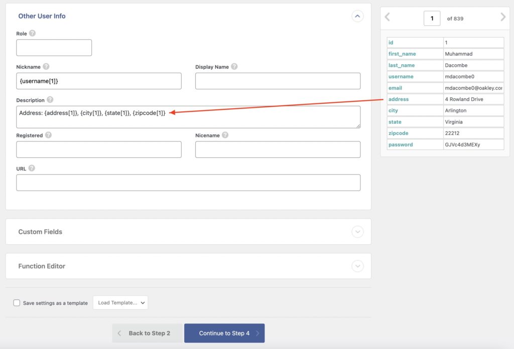 Import WordPress Users Drag and Drop Other User Info
