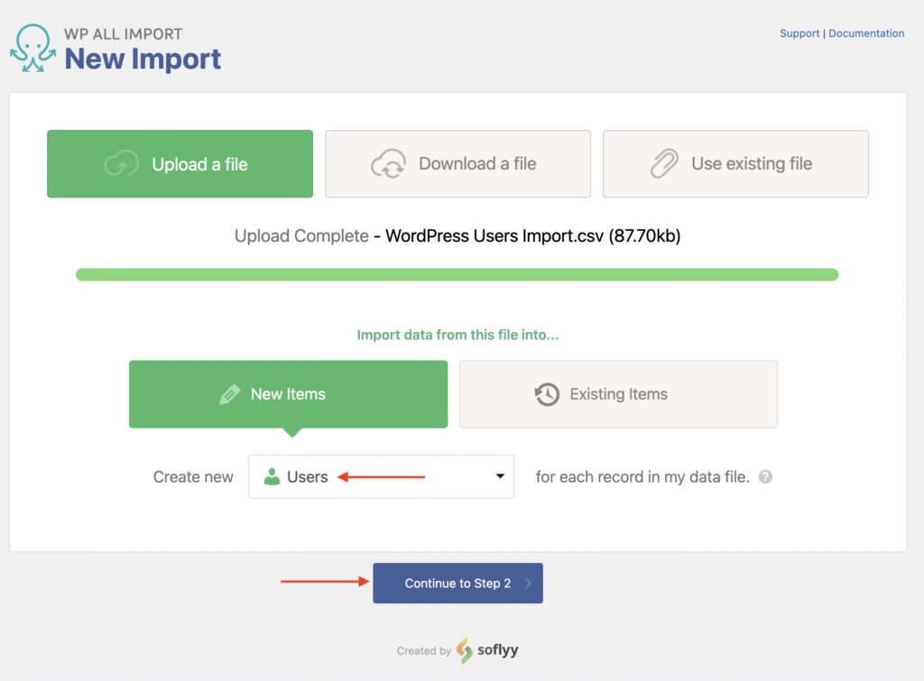 New WordPress User Import
