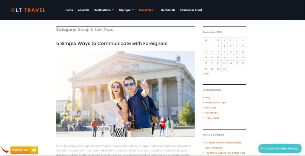 LTheme LT Travel Blog Page