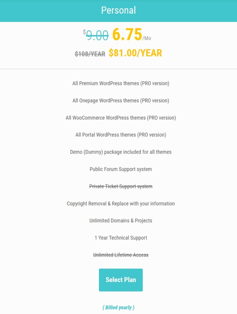 LTheme Personal Plan