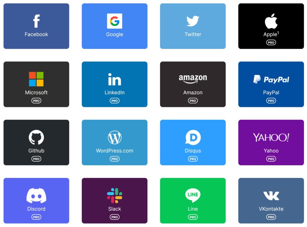 Nextend Social Login Partners