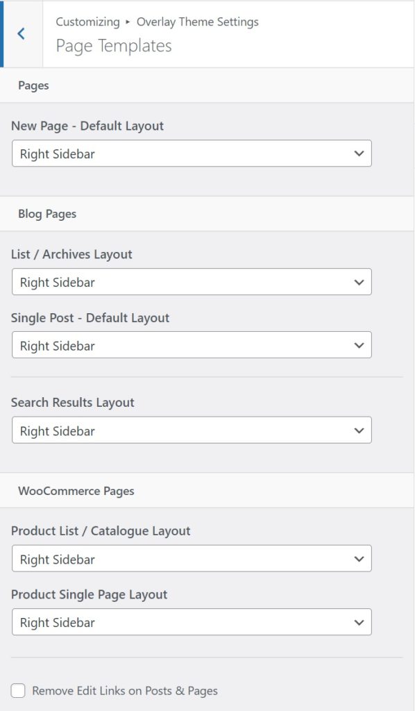 Overlay Page Templates