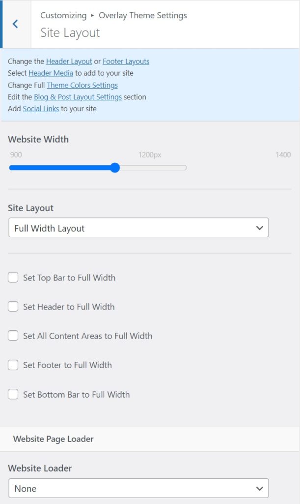 Overlay Site Layout