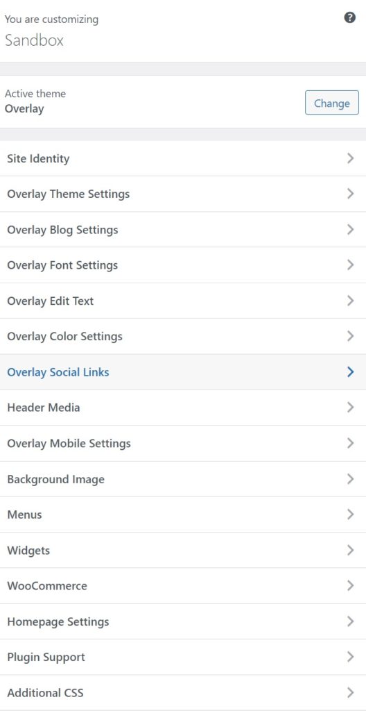 Overlay Theme Customizer