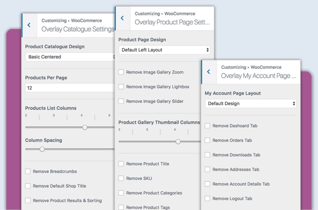 Overlay WooCommerce Settings