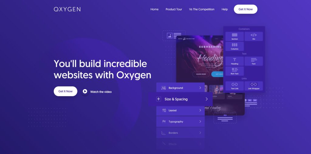 Oxygen Builder homepage