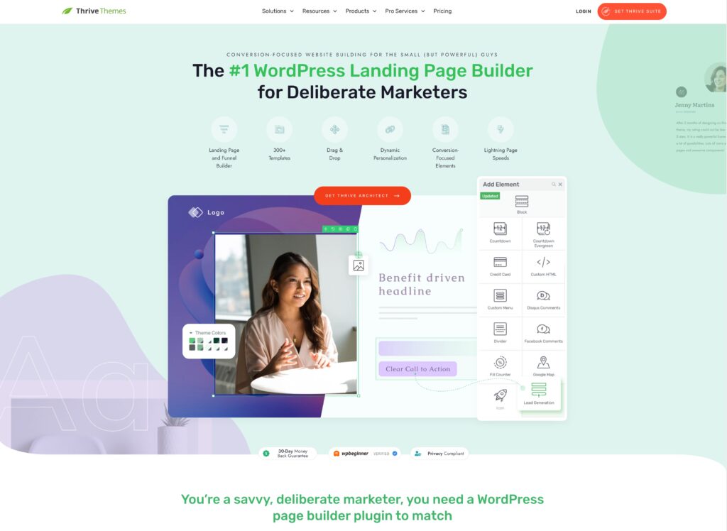 Thrive Architect Homepage