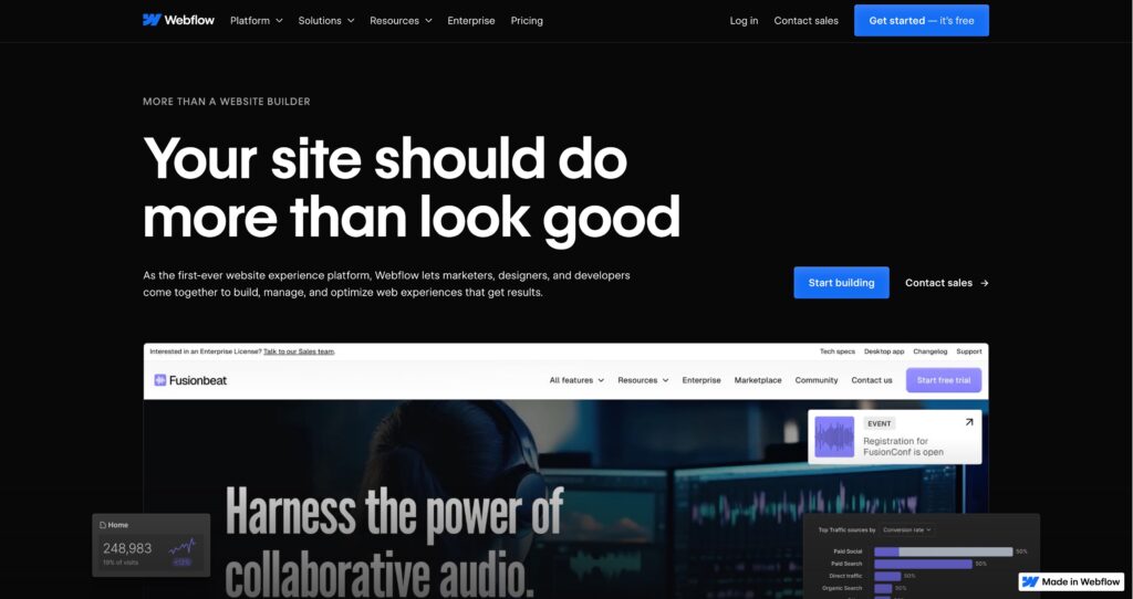 Webflow homepage