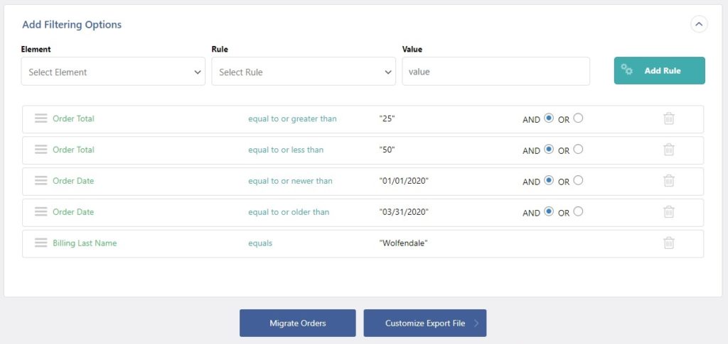 Complex Order Filter