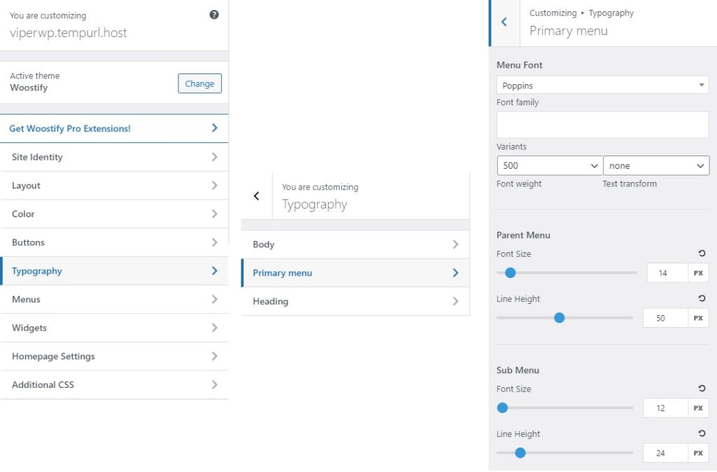 Woostify Customizer