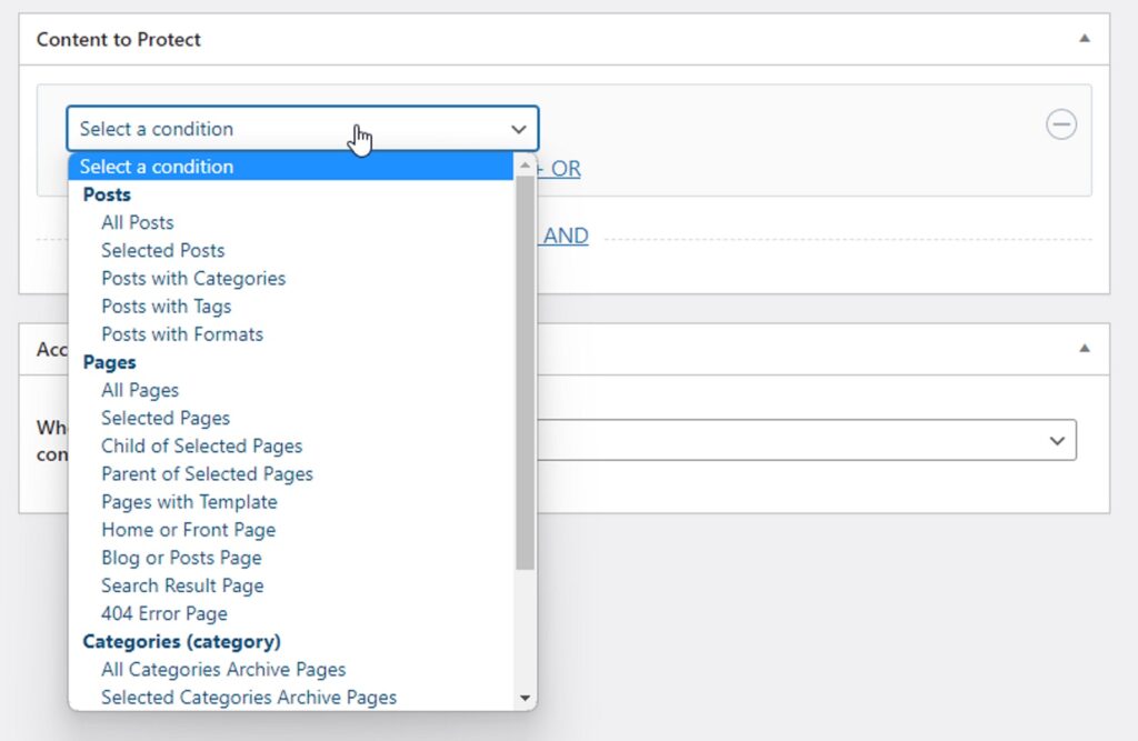 ProfilePress Protection Condition