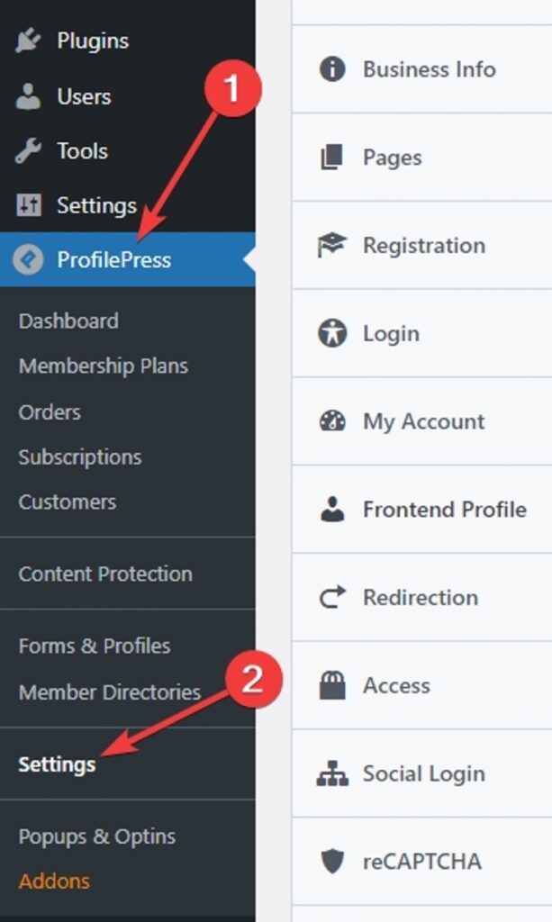 ProfilePress Settings Page