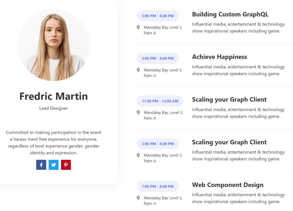 Event Management Speaker Profiles