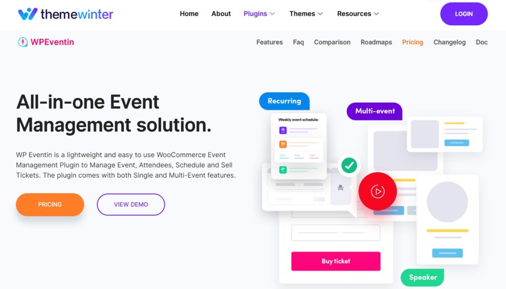 WPEventin Website Image