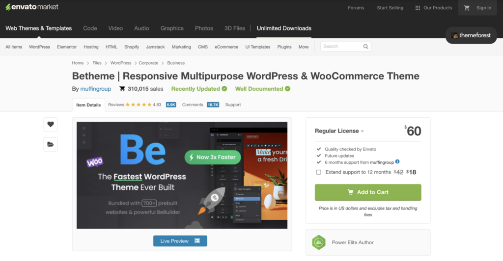 BeTheme pricing