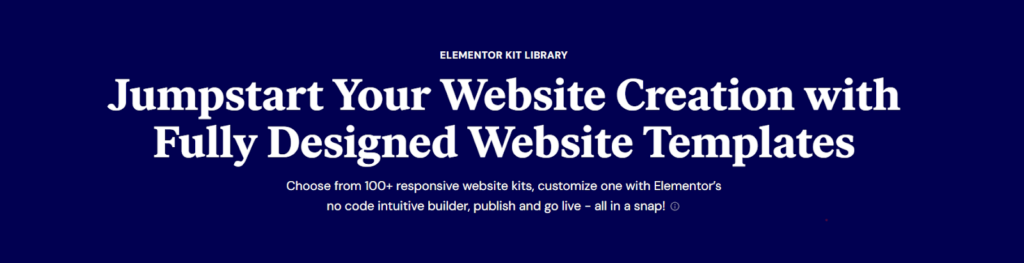 Elementor kit library