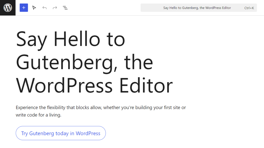 Gutenberg editor