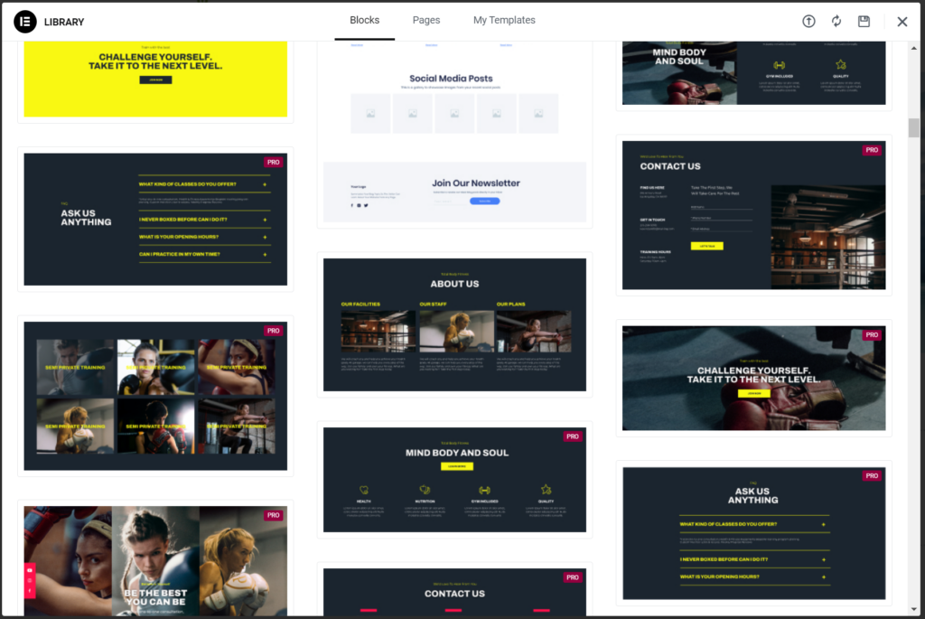 Elementor Website Builder - Block Templates