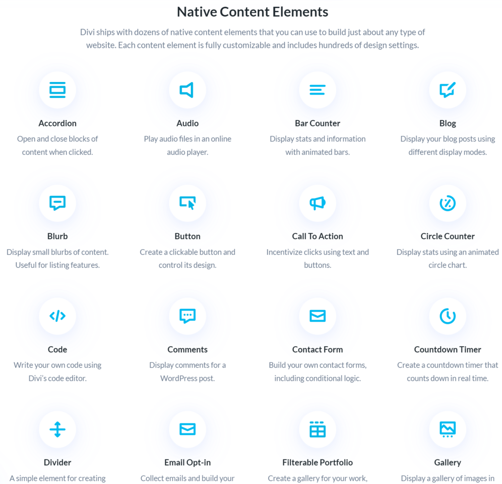 Divi Builder - Native Elements