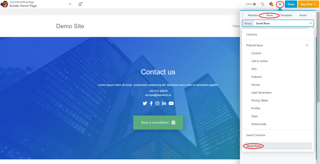 Beaver Builder Review — Saved Rows, Columns, and Templates