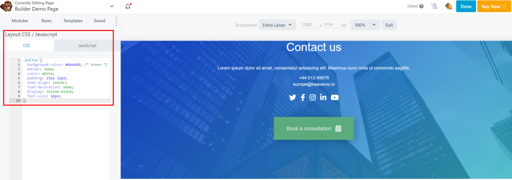 Beaver Builder Review — CSS and Javascript Editors