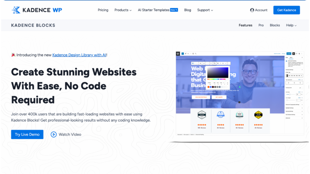 Kadence WP Home Page