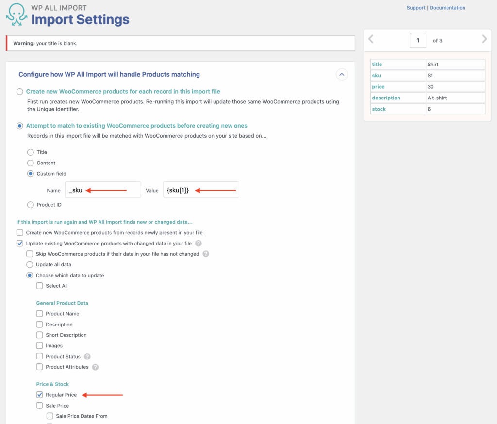 Import Google Sheets to WordPress Define Import Settings