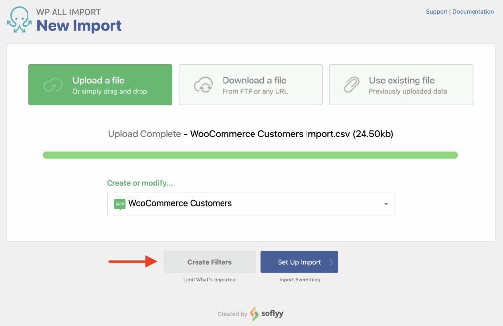 Import WooCommerce Customers Create New Import Process