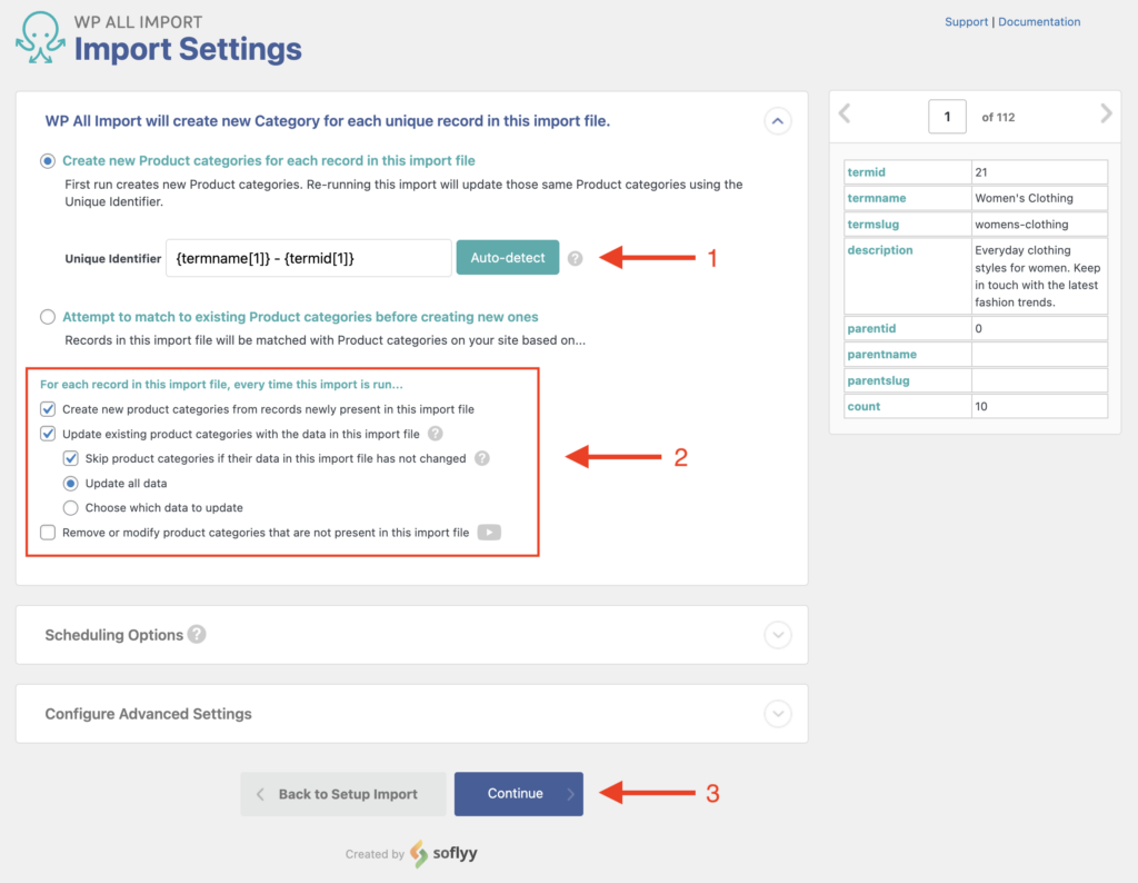 Import WordPress Categories and Tags Import Settings