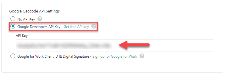 Input Google Geocoding API Key