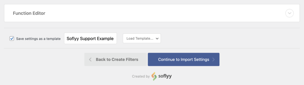 Save Import Template WordPress Import