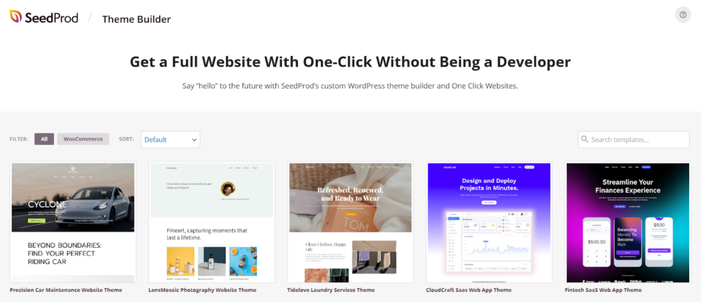 SeedProd theme builder